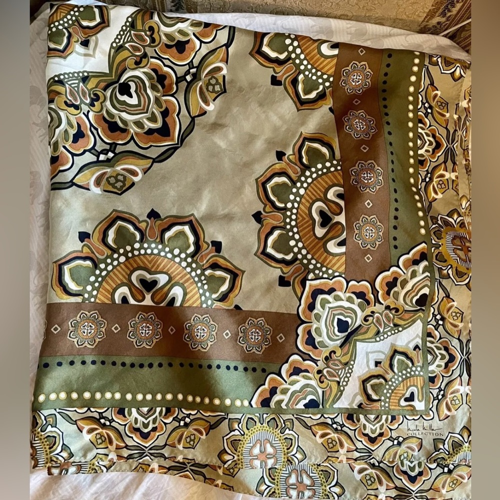 Nicole Miller 100% Silk Multicolor Scarf